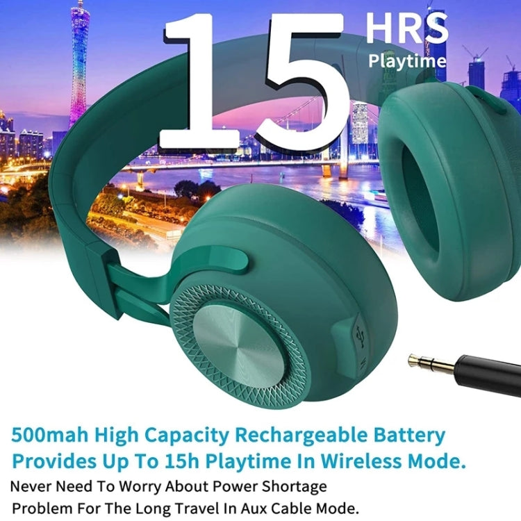 Fingertime P1 Kabelloses Bluetooth 5.0 Stereo Weiche Leder Ohrmuscheln Faltbares Headset mit eingebautem Mikrofon für PC / Handys