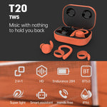 T20 TWS Bluetooth Ohrhaken Kabellose Sportkopfhörer mit Ladebox IPX6 Wasserdicht Geräuschunterdrückung Ohrhörer