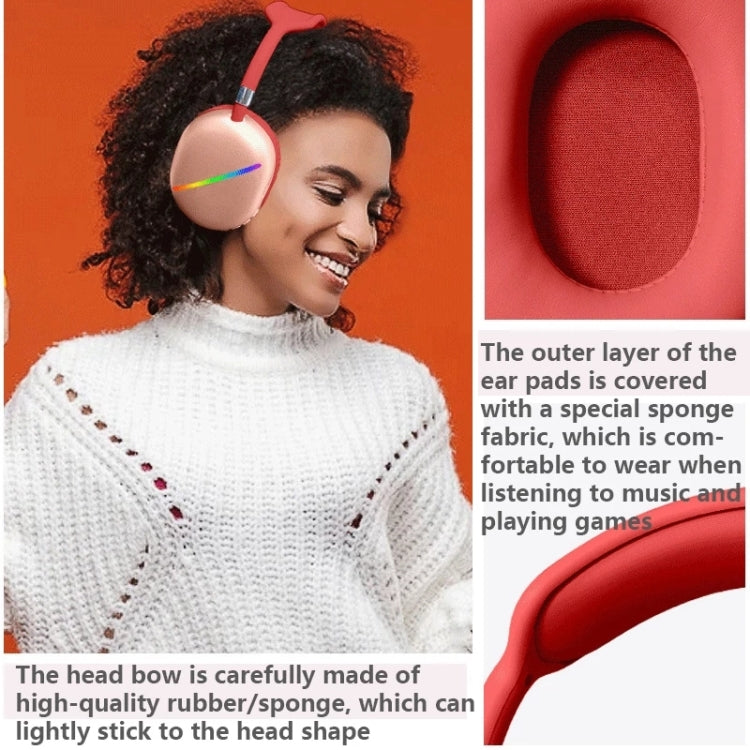 AKZ MAX10 Kopfbügel RGB Kabelloses Bluetooth Musik-Headset mit Mikrofon, unterstützt TF-Karte
