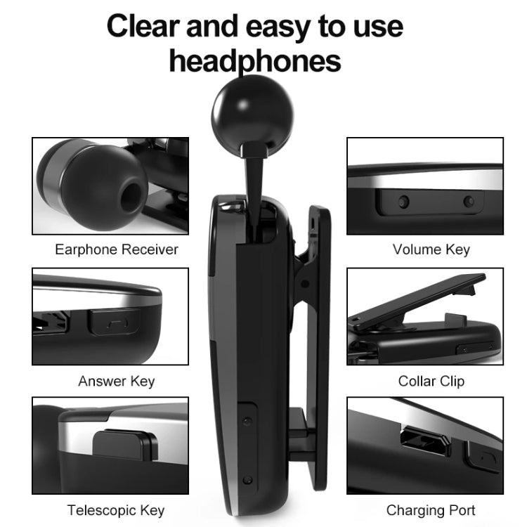 K53 Stereo Kabelloses Bluetooth Headset Anruf-Erinnerung Vibration Clip-on Treiber Auriculares Ohrhörer für Telefon