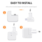 2 Stück XJ01 Netzadapter für iPad 10W 12W Ladegerät & MacBook Serienladegerät, EU-Stecker, EU-Stecker