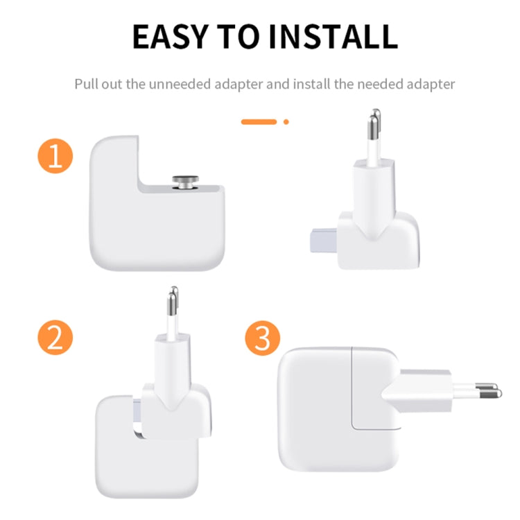 2 Stück XJ01 Netzadapter für iPad 10W 12W Ladegerät & MacBook Serienladegerät, EU-Stecker, EU-Stecker