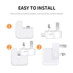 2 STK XJ01 Netzadapter für iPad 10W 12W Ladegerät & MacBook Serienladegerät, UK-Stecker, UK-Stecker