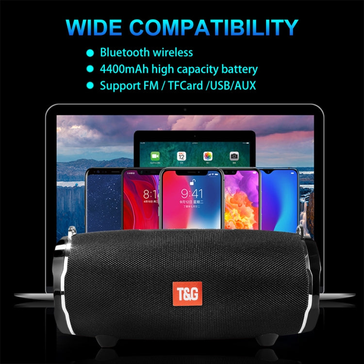 T&G TG187 Tragbarer, wasserdichter kabelloser Bluetooth-Bass-Surround-Lautsprecher mit Schultergurt, unterstützt FM / TF-Karte