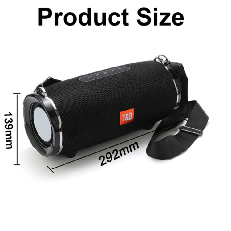 T&G TG187 Tragbarer, wasserdichter kabelloser Bluetooth-Bass-Surround-Lautsprecher mit Schultergurt, unterstützt FM / TF-Karte