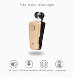 F980 CSR4.1 Einziehbares Kabel Anrufer Vibrationserinnerung Diebstahlschutz Bluetooth Headset, Schwarz, Weiß, Silber, Gold