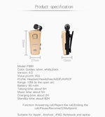F980 CSR4.1 Einziehbares Kabel Anrufer Vibrationserinnerung Diebstahlschutz Bluetooth Headset, Schwarz, Weiß, Silber, Gold
