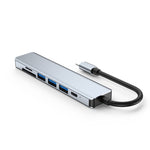 7-in-1 HDMI+SD/TF+USB2.0x2+USB3.0+PD zu Typ-C HUB Dockingstation, 7-in-1 Station