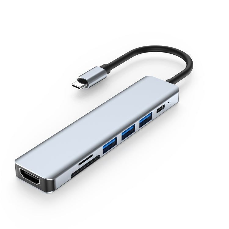 7-in-1 HDMI+SD/TF+USB2.0x2+USB3.0+PD zu Typ-C HUB Dockingstation, 7-in-1 Station