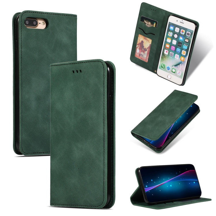 Retro Skin Feel Business Magnetic Horizontal Flip Leather Case for iPhone 8 Plus / 7 Plus, For iPhone 8 Plus