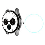 ENKAY For Samsung Galaxy Watch4 Classic 42mm ENKAY Hat-Prince Full Coverage Electroplate Soft Case TPU HD Clear Cover + Tempered Glass Protector, For Samsung Galaxy Watch4 Classic 42mm