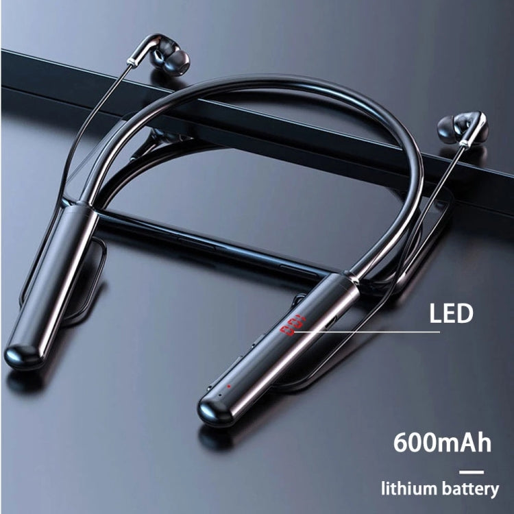 960 Nackenband Magnetisches Stereo-Kopfhörer mit LED-Anzeige Unterstützung TF-Karte