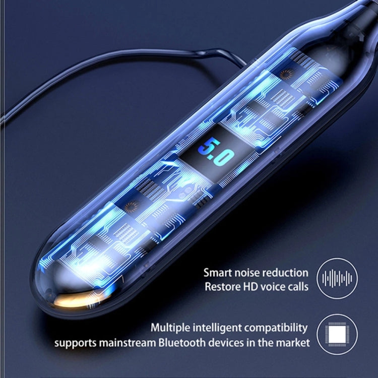 960 Nackenband Magnetisches Stereo-Kopfhörer mit LED-Anzeige Unterstützung TF-Karte