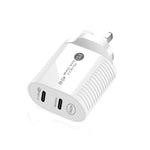 40W Dual Port PD / Typ-C Schnellladegerät für iPhone / iPad Serie, UK-Stecker