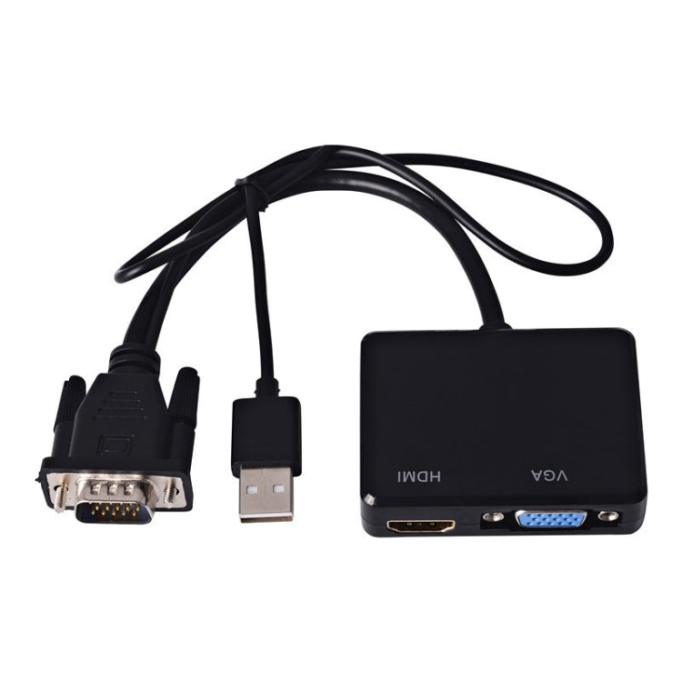 VGA zu HDMI Adapter VGA-Splitter mit 3,5mm Audio-Konverter