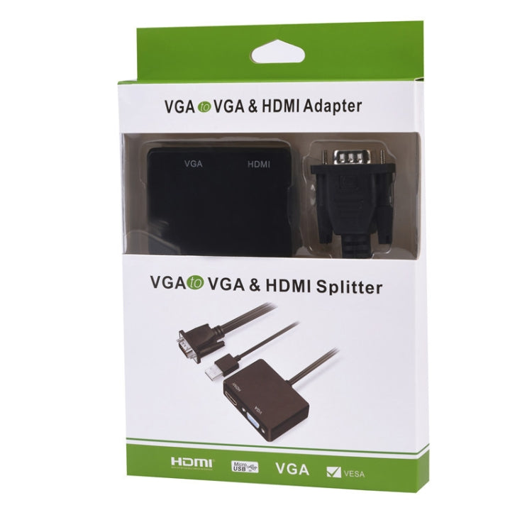 VGA zu HDMI Adapter VGA-Splitter mit 3,5mm Audio-Konverter
