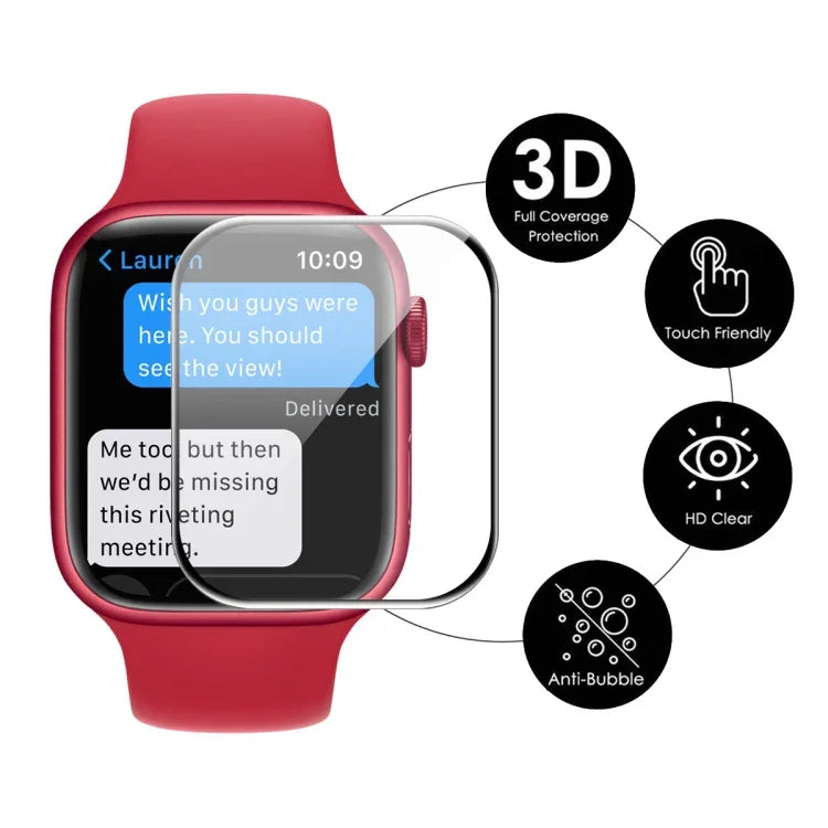 ENKAY Hat-Prince 3D Full Coverage Soft PC Edge + PMMA HD Displayschutzfolie für Apple Watch Series 9 / 8 / 7 45mm, 1 Stück, 2 Stück, 5 Stück, 10 Stück