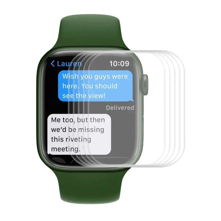 ENKAY Hat-Prince Hüllenfreundliche 3D-Vollbild-PET-gebogene, heißbiegebare HD-Folie für Apple Watch Series 9 / 8 / 7 45 mm, 1 Stück für Apple Watch Series 7 45 mm, 2 Stück für Apple Watch Series 7 45 mm, 5 Stück für Apple Watch Series 7 45 mm ...