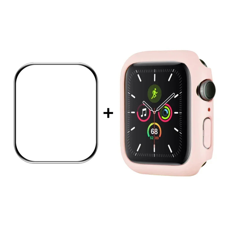 ENKAY Hat-Prince PC-Rahmen + vollflächige PMMA HD-Displayschutzfolie für Apple Watch Series 7 45 mm