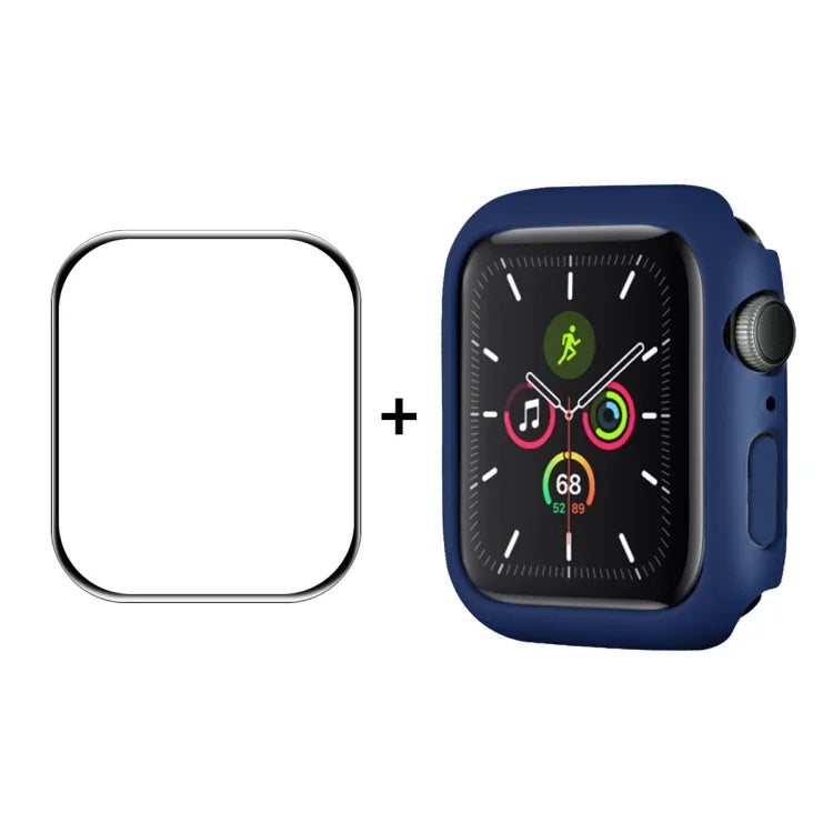 ENKAY Hat-Prince PC-Rahmen + vollflächige PMMA HD-Displayschutzfolie für Apple Watch Series 7 45 mm