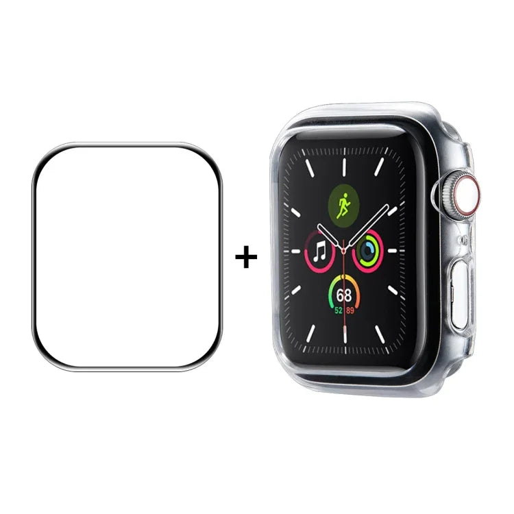 ENKAY Hat-Prince PC-Rahmen + vollflächige PMMA HD-Displayschutzfolie für Apple Watch Series 7 45 mm