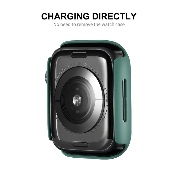 ENKAY Hat-Prince PC-Rahmen + vollflächige PMMA HD-Displayschutzfolie für Apple Watch Series 7 45 mm