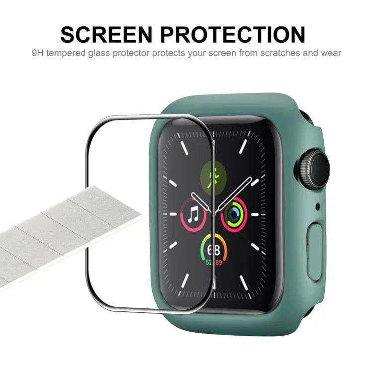 ENKAY Hat-Prince PC-Rahmen + vollflächige PMMA HD-Displayschutzfolie für Apple Watch Series 7 45 mm