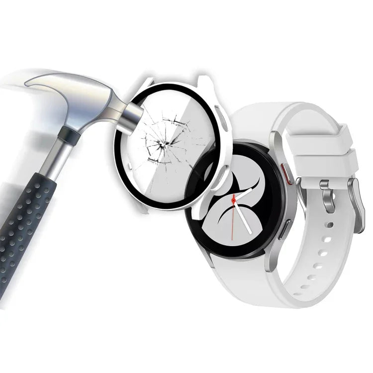 ENKAY Hat-Prince Full Coverage PC Frame + Tempered Glass Protector Composite Case for Samsung Galaxy Watch4 44mm