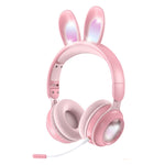 KE-01 Kaninchenohren Kabelloses Bluetooth 5.0 Stereo Musik Faltbares Headset mit Mikrofon für PC