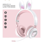 KE-01 Kaninchenohren Kabelloses Bluetooth 5.0 Stereo Musik Faltbares Headset mit Mikrofon für PC
