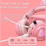KE-01 Kaninchenohren Kabelloses Bluetooth 5.0 Stereo Musik Faltbares Headset mit Mikrofon für PC