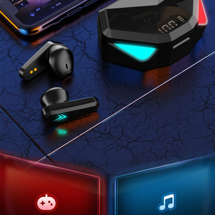 TWS-Y04 Bluetooth 5.0 TWS Binaurale True Stereo Touch-Steuerung Gaming Ohrhörer mit LED-Ladeetui