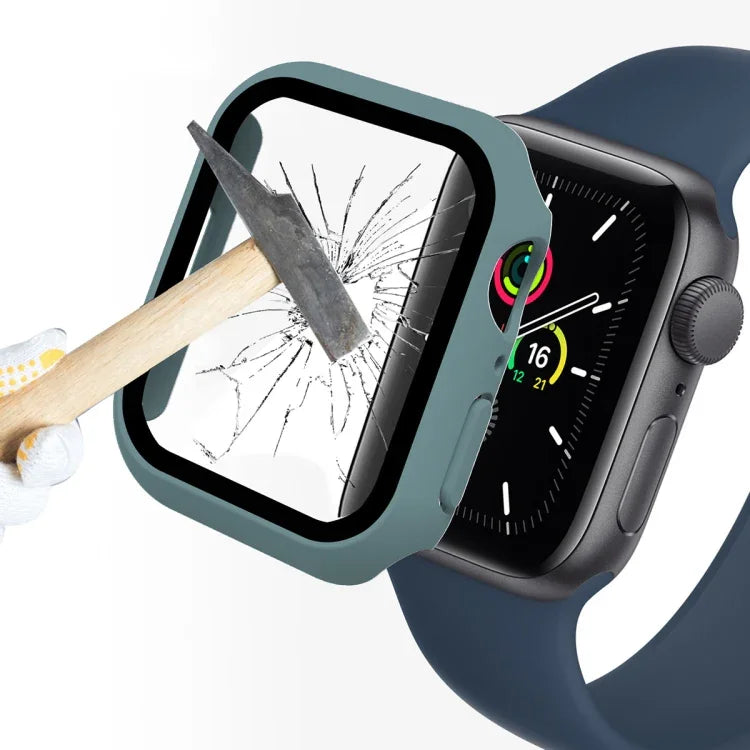 ENKAY Hat-Prince 2-in-1 PC-Rahmen + 9H-Schutzglas-Schutzhülle mit vollständiger Abdeckung für Apple Watch Series 7 45 mm