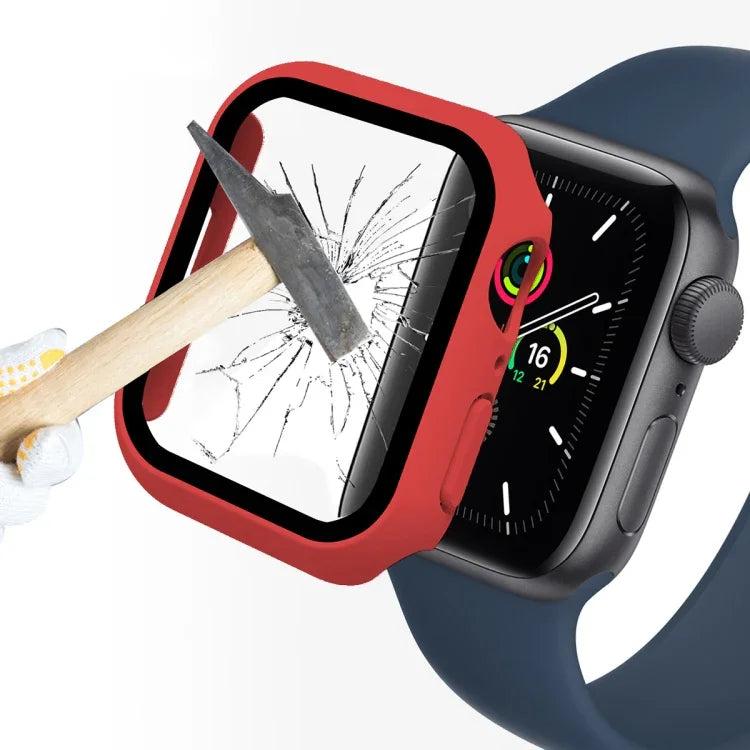 ENKAY Hat-Prince 2-in-1 PC-Rahmen + 9H-Schutzglas-Schutzhülle mit vollständiger Abdeckung für Apple Watch Series 7 45 mm