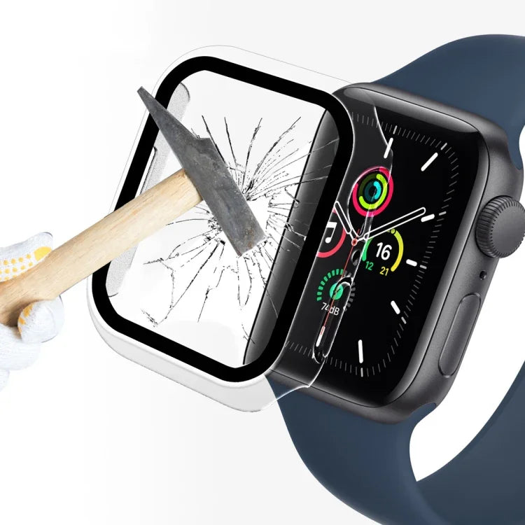 ENKAY Hat-Prince 2-in-1 PC-Rahmen + 9H-Schutzglas-Schutzhülle mit vollständiger Abdeckung für Apple Watch Series 7 45 mm