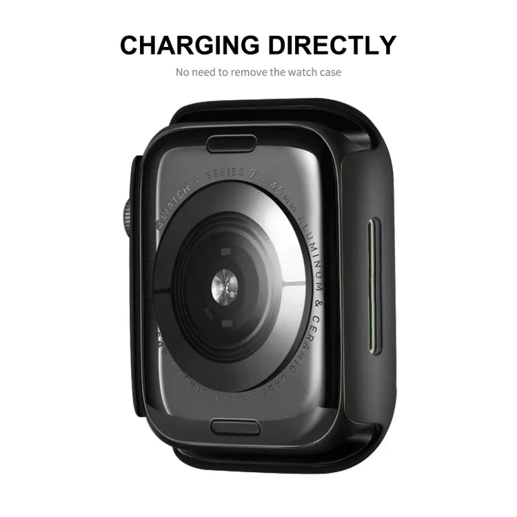 ENKAY Hat-Prince 2-in-1 PC-Rahmen + 9H-Schutzglas-Schutzhülle mit vollständiger Abdeckung für Apple Watch Series 7 45 mm