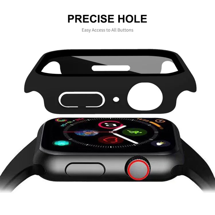 ENKAY Hat-Prince 2-in-1 PC-Rahmen + 9H-Schutzglas-Schutzhülle mit vollständiger Abdeckung für Apple Watch Series 7 45 mm