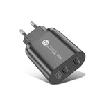 002 40W Dual Port PD / Type-C Schnellladegerät für iPhone / iPad Serie, EU-Stecker, EU-Stecker