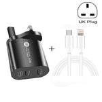 002 40W Dual Port PD / Typ-C Schnellladegerät mit USB-C auf 8 Pin Datenkabel, UK Stecker, UK Stecker + Typ-C auf 8 Pin Kabel