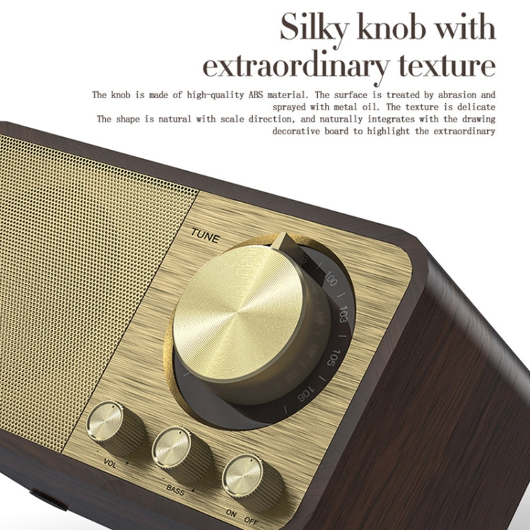JY-66 Drahtloser BT5.0 Retro-Klassik-Lautsprecher in Holzoptik mit FM-Radio, unterstützt TF / U-Disk / AUX
