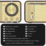JY-66 Drahtloser BT5.0 Retro-Klassik-Lautsprecher in Holzoptik mit FM-Radio, unterstützt TF / U-Disk / AUX