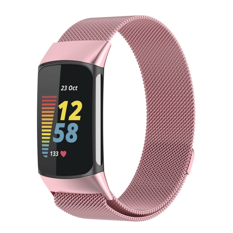 Milano Magnetic Metal Strap for Fitbit Charge 5, Silver, Black, Rose Gold, Rose Pink, Champagne Gold, Gray, Color, Light Purple