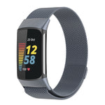 Milano Magnetic Metal Strap for Fitbit Charge 5, Silver, Black, Rose Gold, Rose Pink, Champagne Gold, Gray, Color, Light Purple