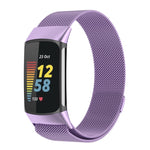 Milano Magnetic Metal Strap for Fitbit Charge 5, Silver, Black, Rose Gold, Rose Pink, Champagne Gold, Gray, Color, Light Purple