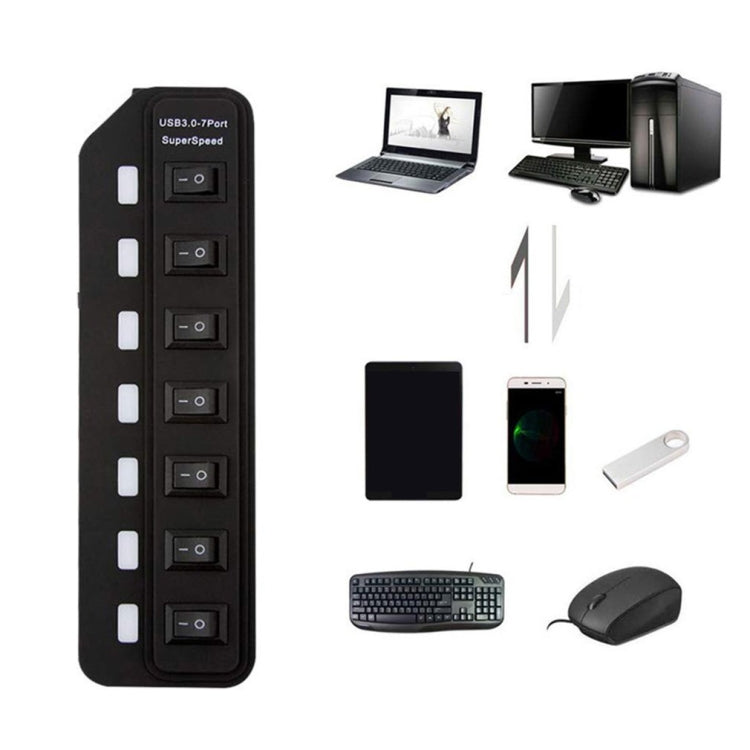 7 Ports USB 3.0 HUB mit unabhängiger Umschaltung Splitter, Splitter