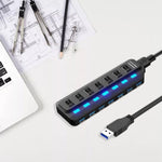 7 Ports USB 3.0 HUB mit unabhängiger Umschaltung Splitter, Splitter