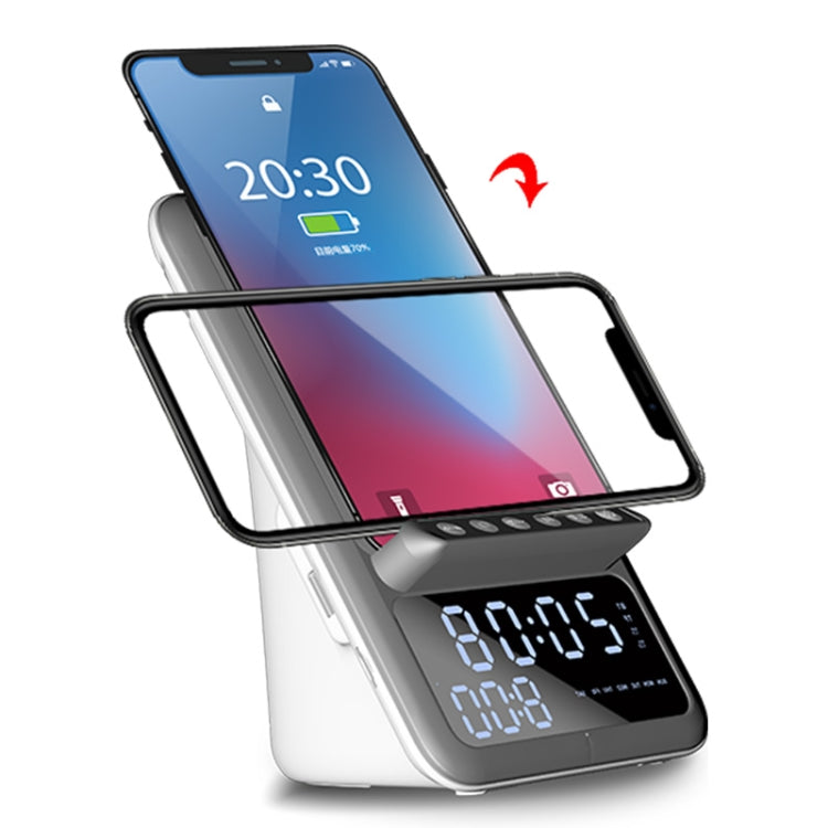 AEC BT512 Multifunktionaler Bluetooth-Lautsprecher 10W Kabelloses Ladegerät LED-Tischwecker