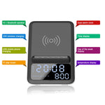 AEC BT512 Multifunktionaler Bluetooth-Lautsprecher 10W Kabelloses Ladegerät LED-Tischwecker