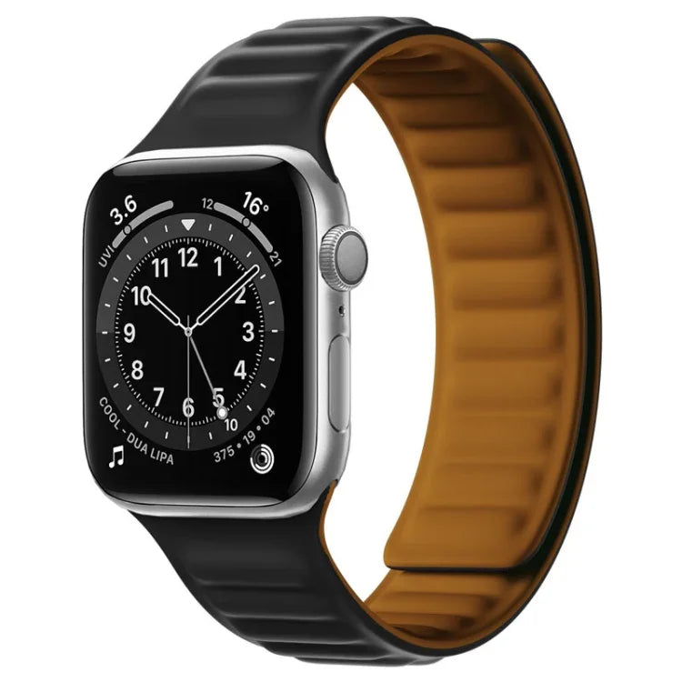 Magnetisches Silikonarmband für Apple Watch Series 7 (41 mm), 6, SE, 5 und 4 (40 mm), 3, 2 und 1 (38 mm) und 7 (45 mm), 6, SE, 5 und 4 (44 mm) sowie 3, 2 und 1 (42 mm).