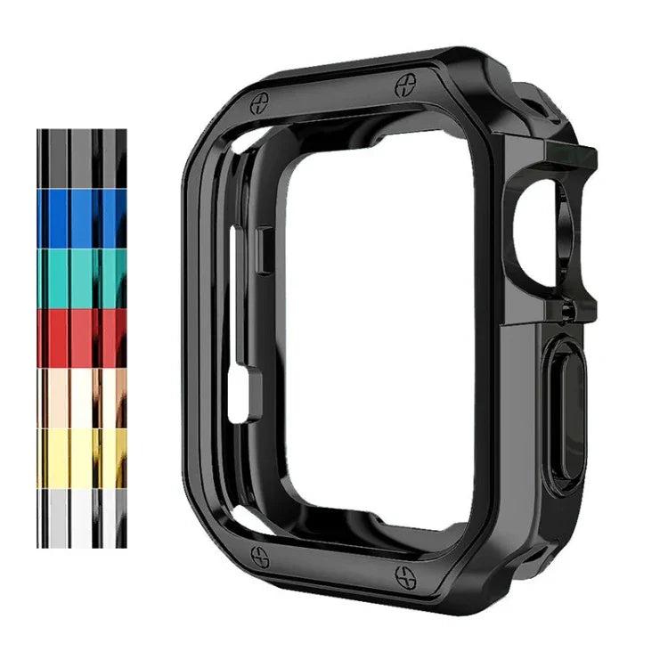 Stoßfeste TPU-Schutzhülle mit galvanisierter Beschichtung für Apple 1/2/3/4/5/6/7/SE, 38 mm/40 mm/41 mm, 42 mm/44 mm/45 mm